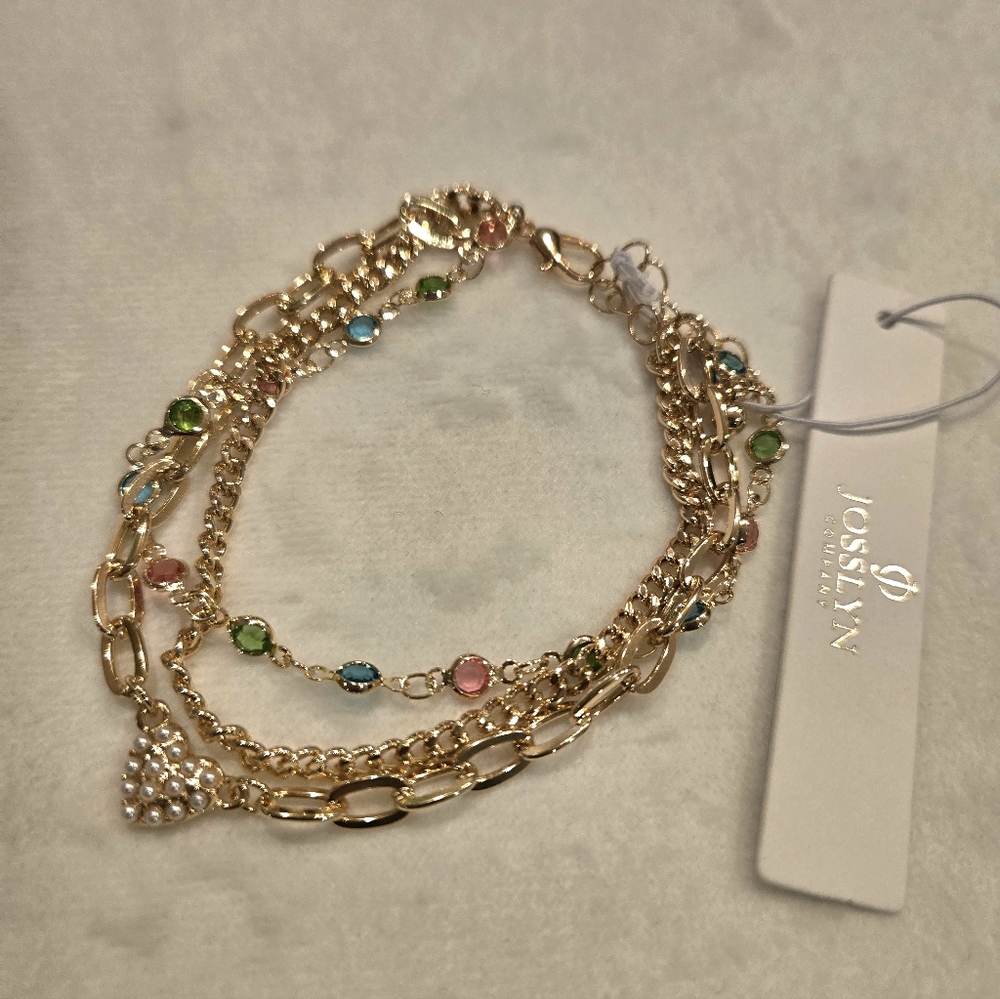 Multi Stone Multi Layer Bracelet